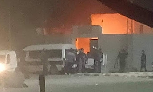 المهدية :  حرق مركز أمن وسيارة أمنية 